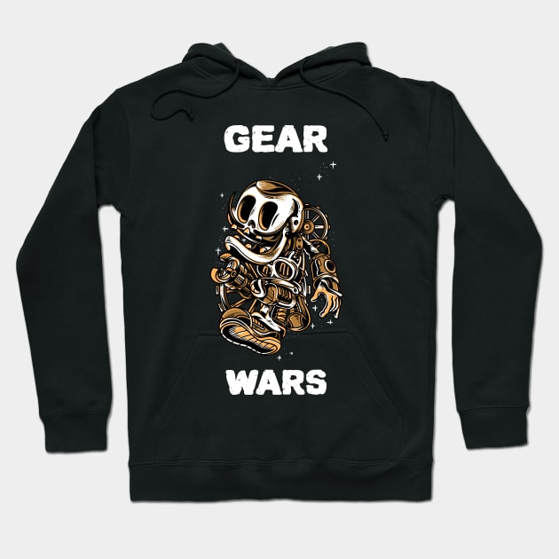 Space Alien UFO Gear Wars Design Hoodie by New East 